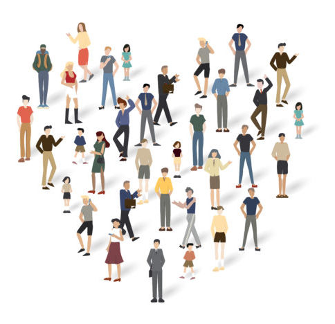 Group of people with copyspace.Vector illustration